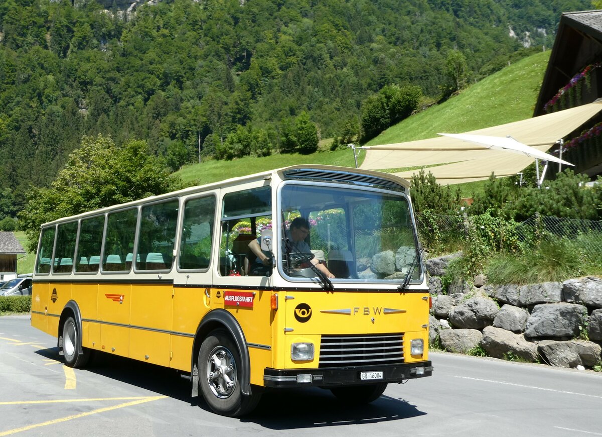 (238'240) - Wittwer, Chur - GR 16'004 - FBW/Gangloff (ex Eggenberger, M�riken; ex AVG Grindelwald Nr. 11; ex P 24'170) am 17. Juli 2022 in Kl�ntal, Rhodannenberg