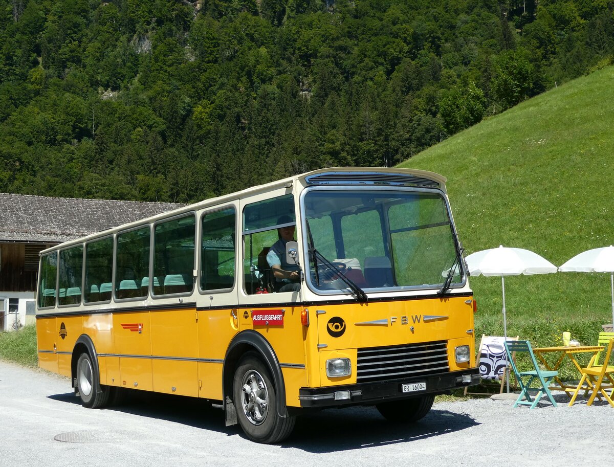 (238'246) - Wittwer, Chur - GR 16'004 - FBW/Gangloff (ex Eggenberger, M�riken; ex AVG Grindelwald Nr. 11; ex P 24'170) am 17. Juli 2022 in Kl�ntal, Hotel Rhodannenberg