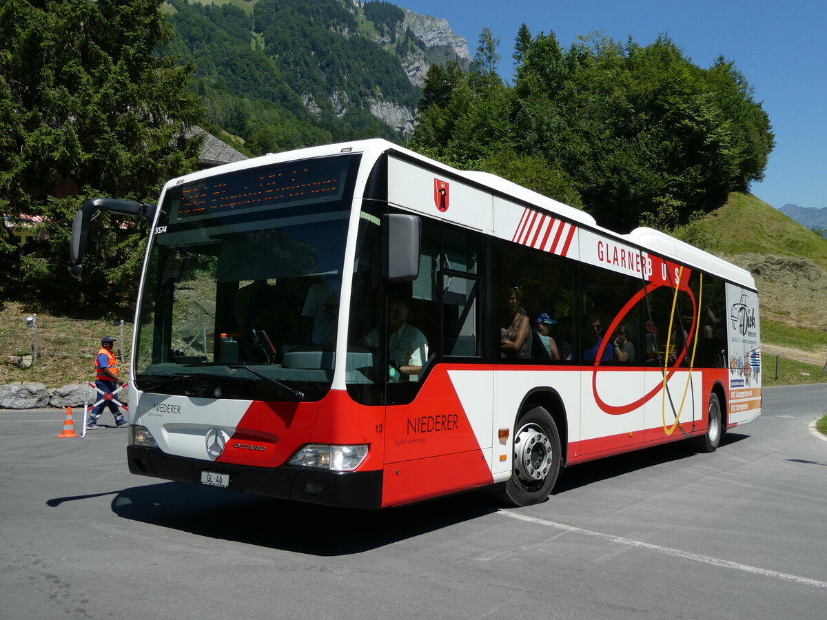 (238'249) - Niederer, Filzbach - Nr. 13/GL 40 - Mercedes am 17. Juli 2022 in Kl�ntal, Rhodannenberg