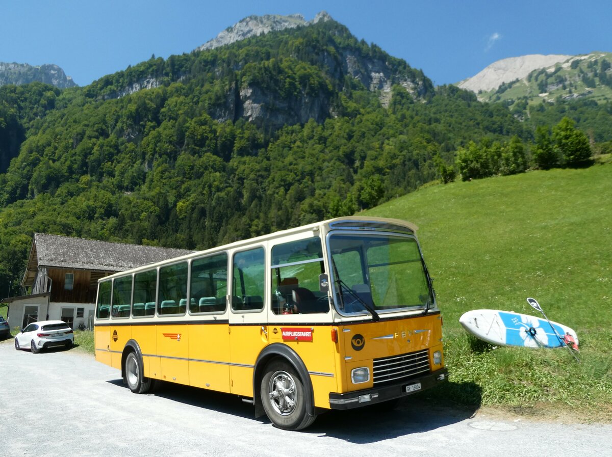 (238'253) - Wittwer, Chur - GR 16'004 - FBW/Gangloff (ex Eggenberger, M�riken; ex AVG Grindelwald Nr. 11; ex P 24'170) am 17. Juli 2022 in Kl�ntal, Hotel Rhodannenberg