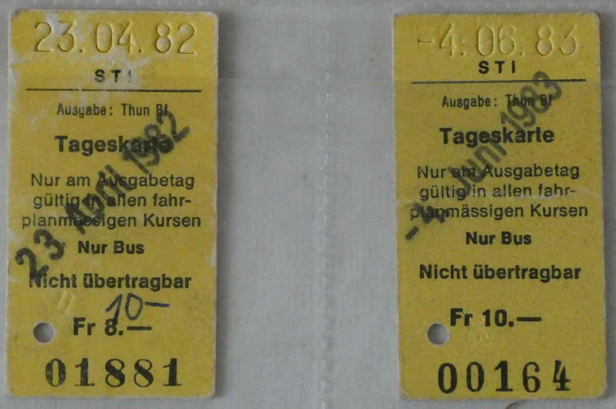 (238'285) - STI-Tageskarten am 18. Juli 2022 in Thun