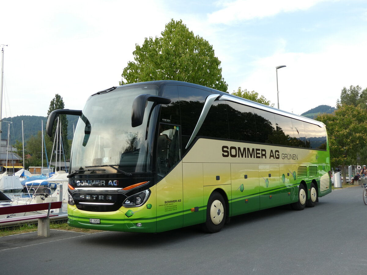 (238'314) - Sommer, Gr�nen - BE 26'858 - Setra am 22. Juli 2022 in Thun, Strandbad