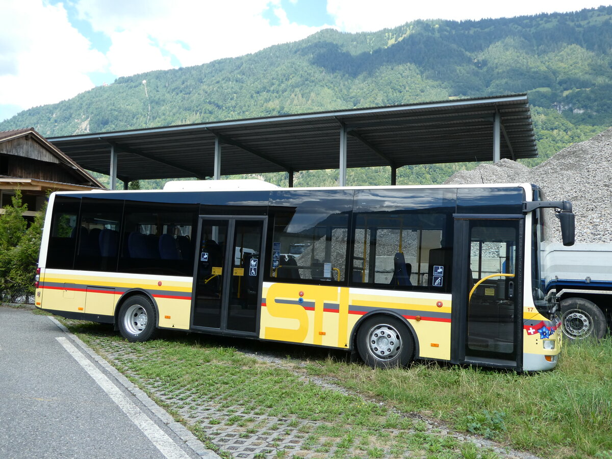 (238'587) - Grindelwaldbus, Grindelwald - Nr. 17/BE 72'444 - MAN/G�ppel (ex STI Thun Nr. 133) am 30. Juli 2022 in Interlaken, Garage