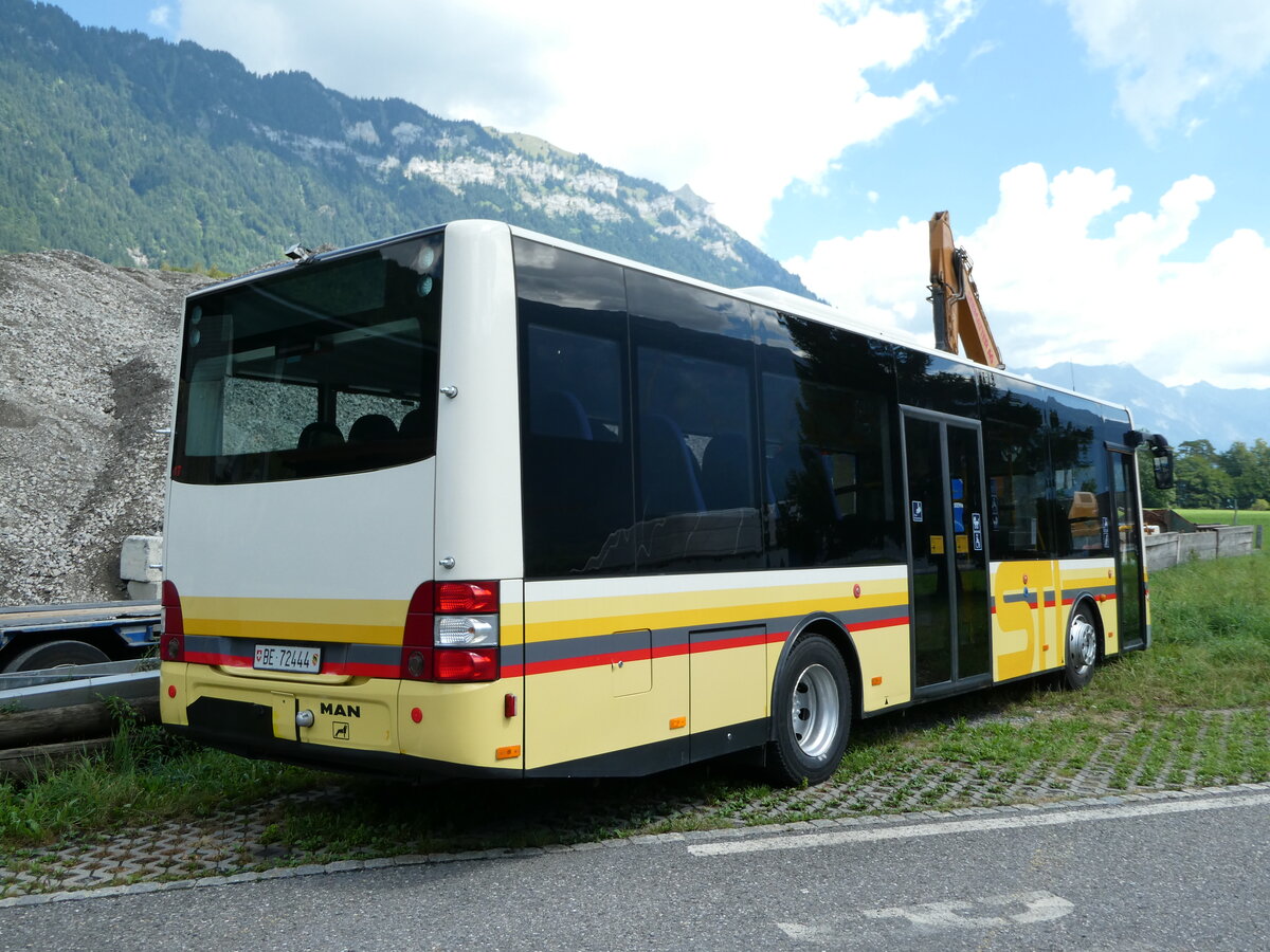 (238'588) - Grindelwaldbus, Grindelwald - Nr. 17/BE 72'444 - MAN/G�ppel (ex STI Thun Nr. 133) am 30. Juli 2022 in Interlaken, Garage