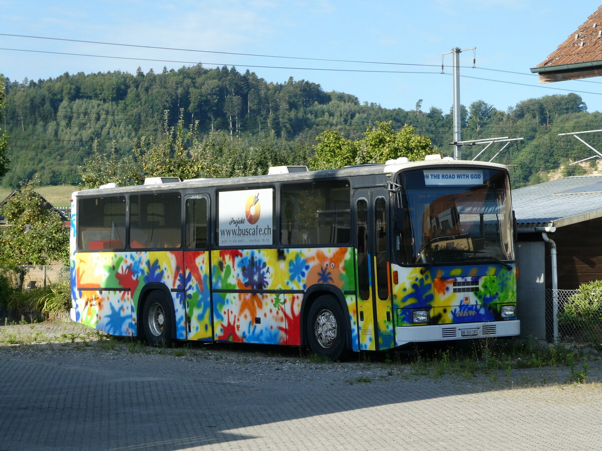 (238'728) - Buscafe, Wattenwil - BE 503'187 - NAW/R&J (ex Koch, Giswil; ex KWO Innertkirchen; ex Heim, Flums) am 1. August 2022 in Sch�pfen, Lyssstrasse