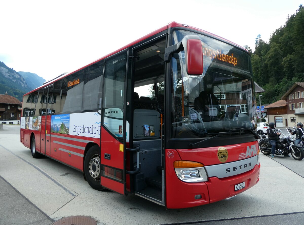(238'800) - AFA Adelboden - Nr. 24/BE 26'701 - Setra am 1. August 2022 in Innertkirchen, Grimseltor (Einsatz: PostAuto f�r Engstlenalp-Bus)