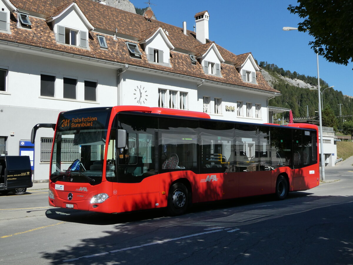 (239'069) - AFA Adelboden - Nr. 92/BE 19'692 - Mercedes am 16. August 2022 beim Bahnhof Kandersteg