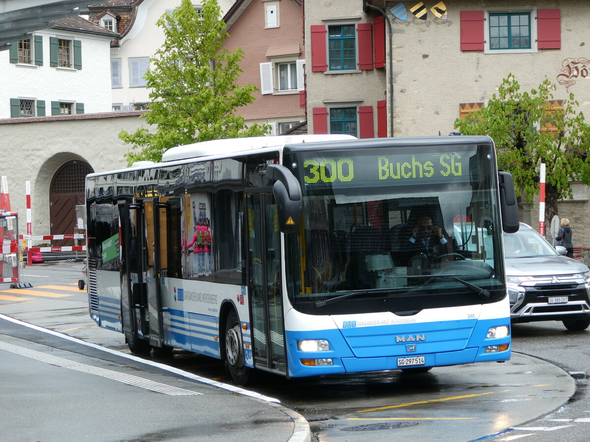 (239'101) - BSW Sargans - Nr. 341/SG 297'514 - MAN am 25. April 2023 in Altst�tten, Stadt