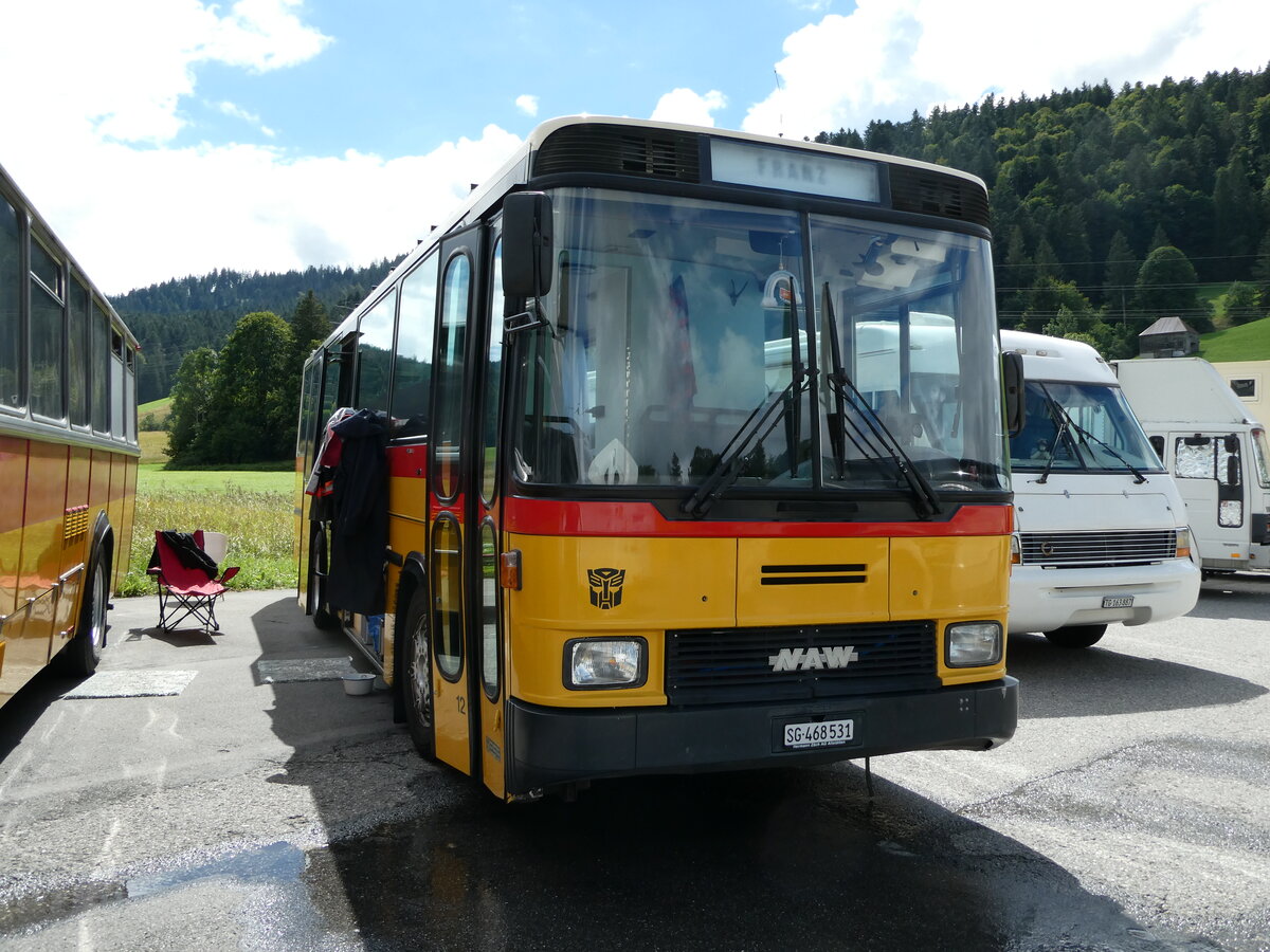 (239'167) - Ackermann, Oberriet - Nr. 12/SG 468'531 - NAW/Hess (ex Gohl, Herzogenbuchsee; ex Amstein, Willisau Nr. 12; ex Steiner, Altb�ron Nr. 12) am 20. August 2022 in Wildhaus, Munzenriet