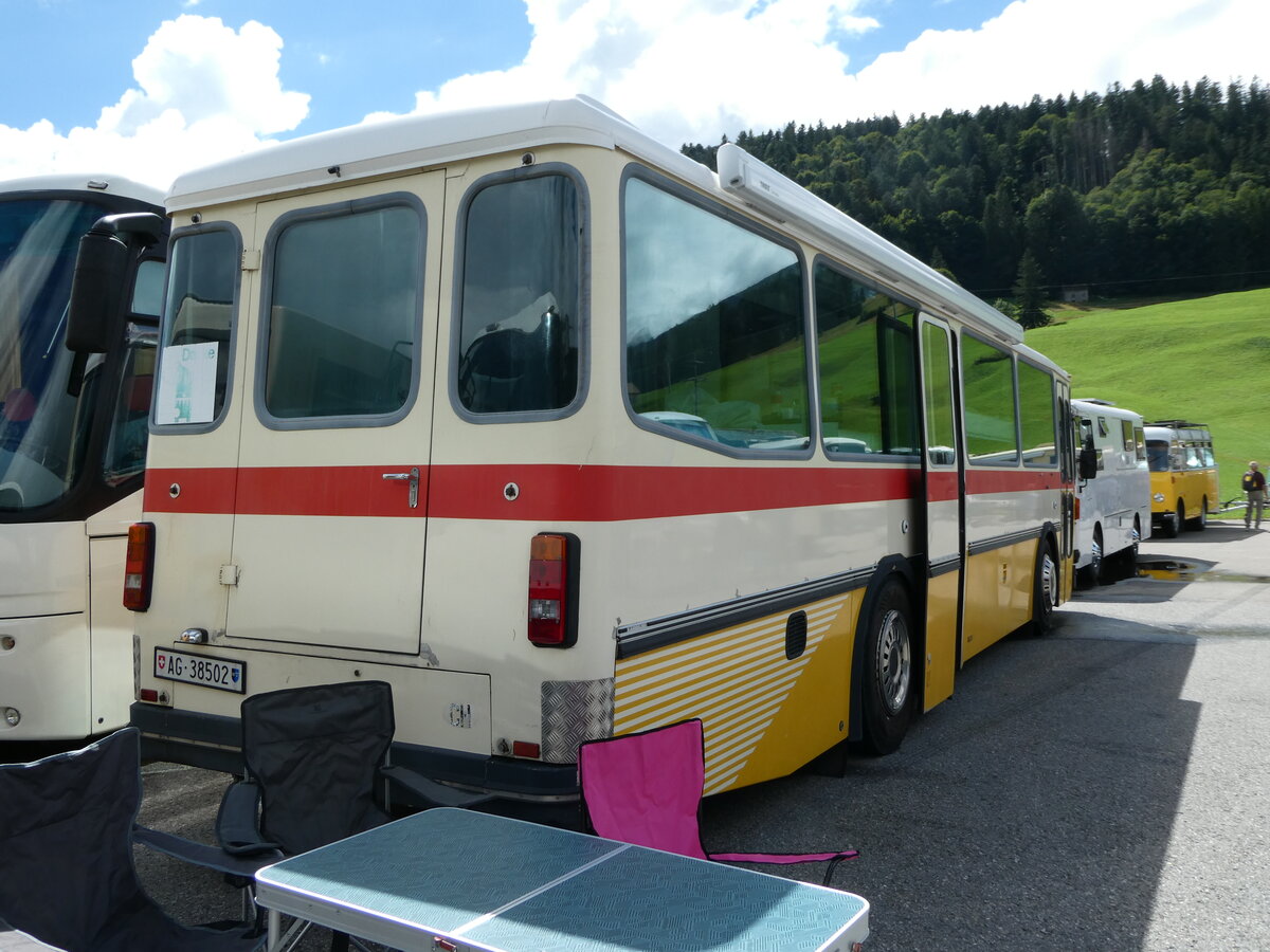 (239'201) - Pfluger, Unterkulm - AG 38'502 - Saurer/T�scher (ex R�llin, Regensdorf; ex P 24'272) am 20. August 2022 in Wildhaus, Munzenriet