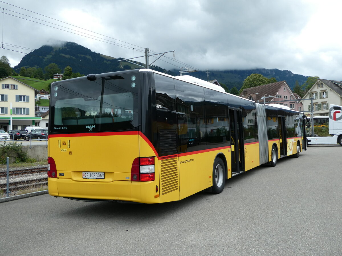 (239'249) - PostAuto Graub�nden - GR 102'306 - MAN (ex PostAuto Ostschweiz; ex Kistler, Reichenburg) am 20. August 2022 in Nesslau, Garage