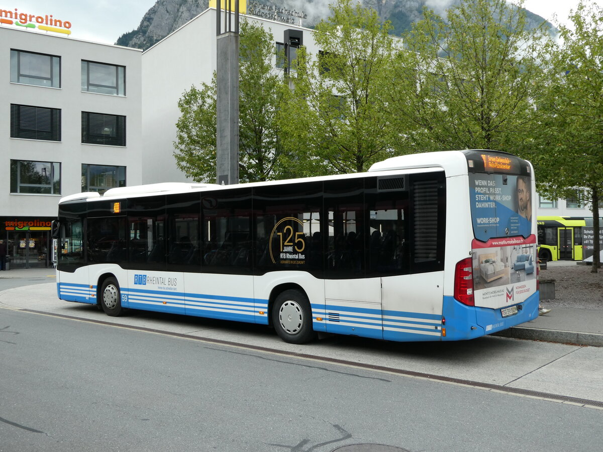 (239'310) - RTB Altst�tten - Nr. 59/SG 398'840 - Mercedes am 20. August 2022 beim Bahnhof Sargans
