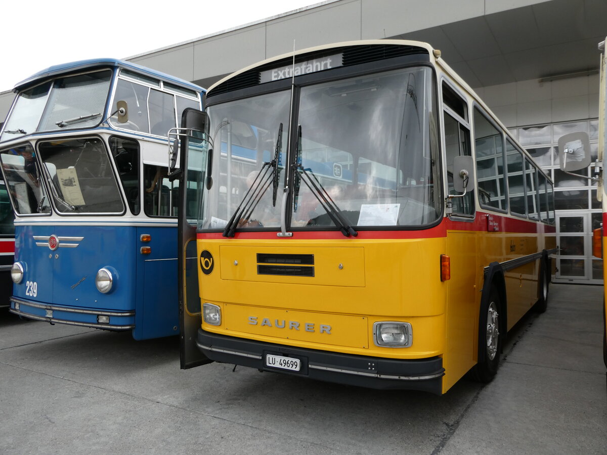 (239'577) - Huber, Oberkirch - LU 49'699 - Saurer/R&J (ex Frigg, Zernez; ex P 24'283) am 27. August 2022 in Oberkirch, CAMPUS Sursee