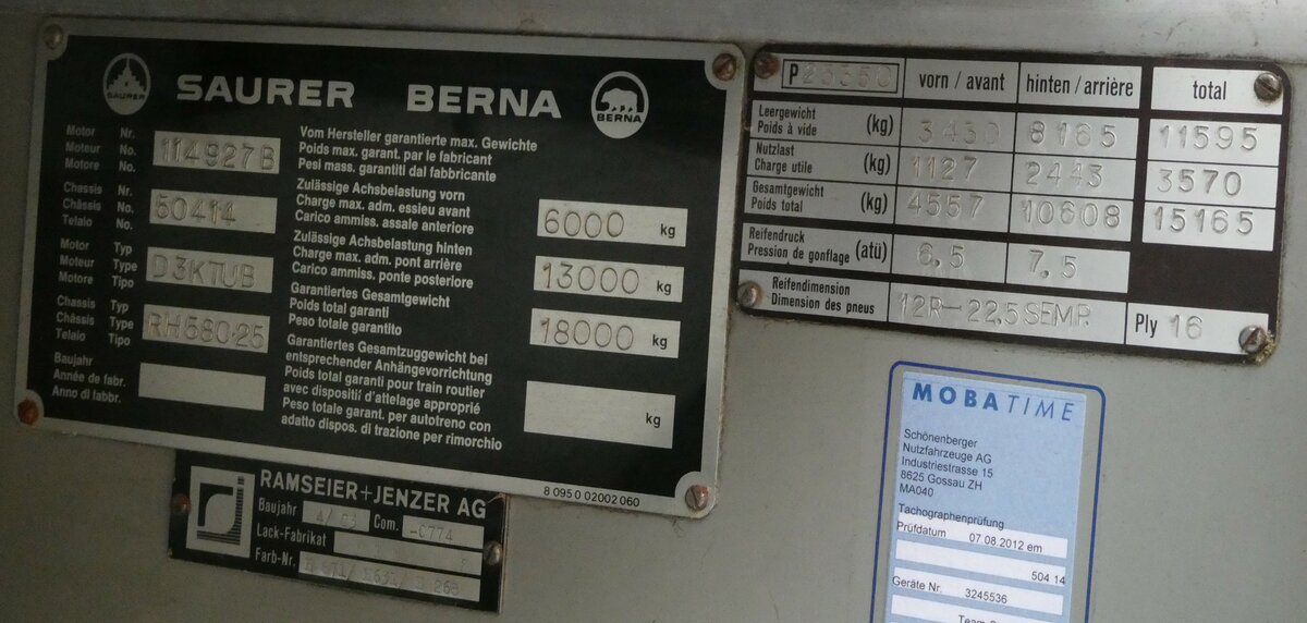 (239'603) - Typenschild - P 25'350 - am 27. August 2022 in Oberkirch, CAMPUS Sursee