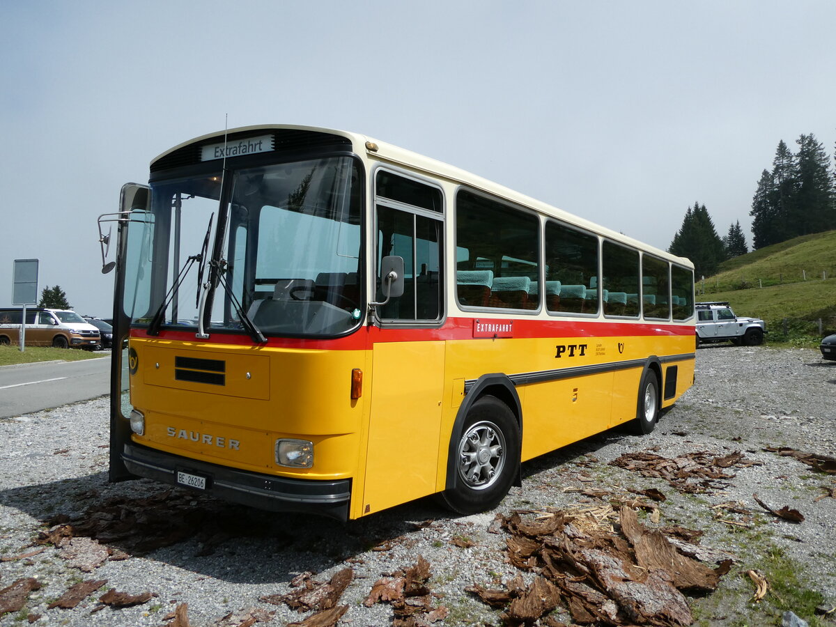 (239'824) - Schmid, Th�rishaus - BE 26'206 - Saurer/T�scher (ex P 24'244) am 28. August 2022 in Giswil, Glaubenbielen