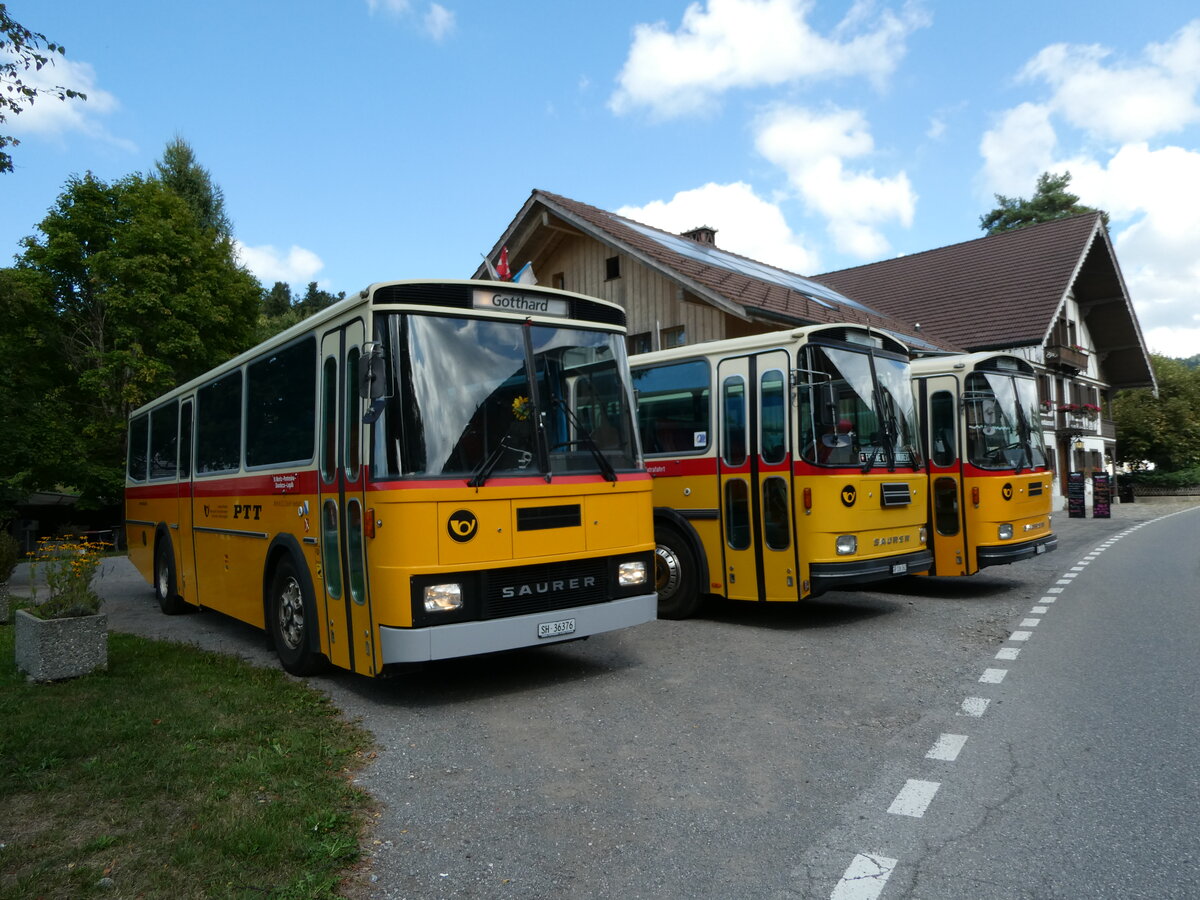 (239'883) - Roth, Z�rich - SH 36'376 - Saurer/T�scher (ex Looser, Elm; ex Mattli, Wassen) am 28. August 2022 in Schwarzenegg, Restaurant Kreuz