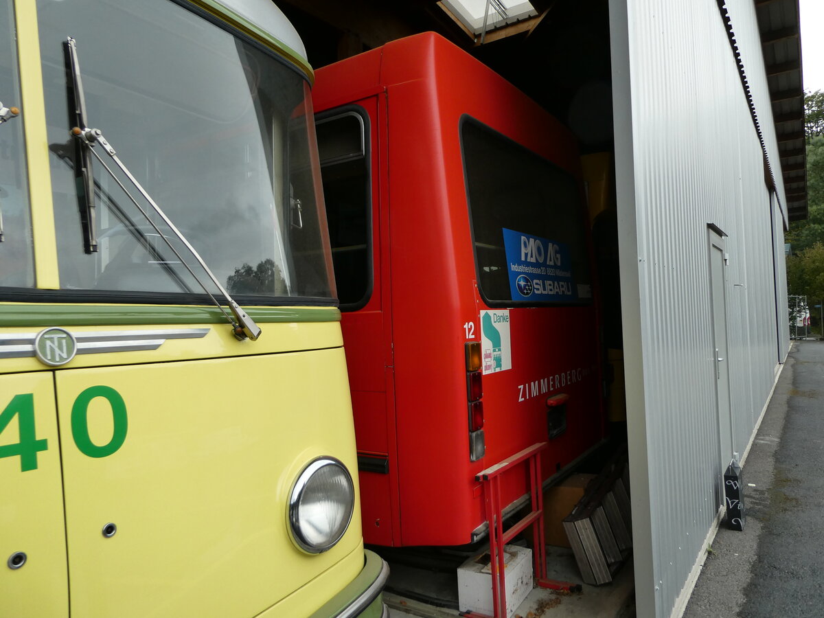 (240'172) - AHW Horgen (R�trobus) - Nr. 12 - Volvo/Hess (ex Waldmeier, W�denswil Nr. 12) am 24. September 2022 in Moudon, R�trobus (Teilaufnahme)