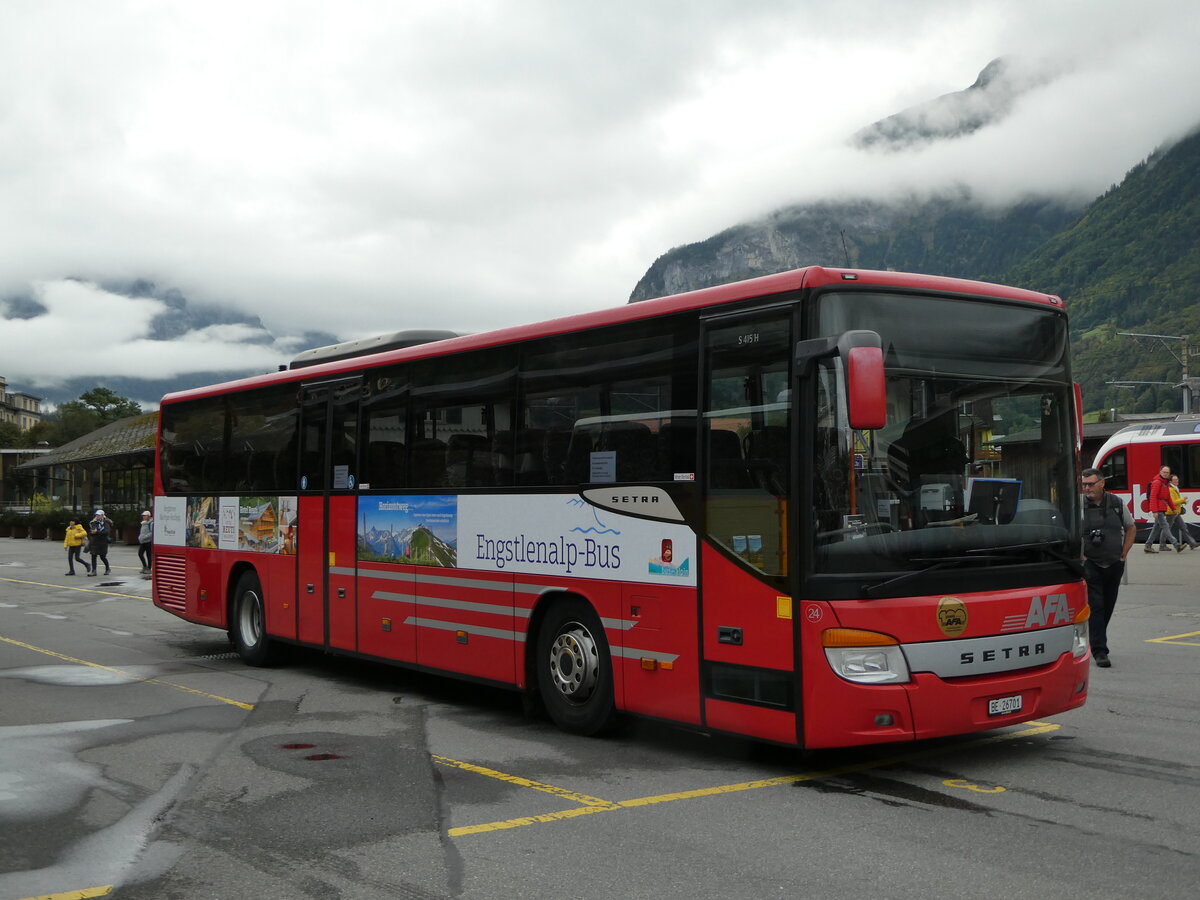 (240'239) - AFA Adelboden - Nr. 24/BE 26'701 - Setra am 25. September 2022 in Meiringen, Postautostation (Einsatz: PostAuto f�r Engstlenalp-Bus)