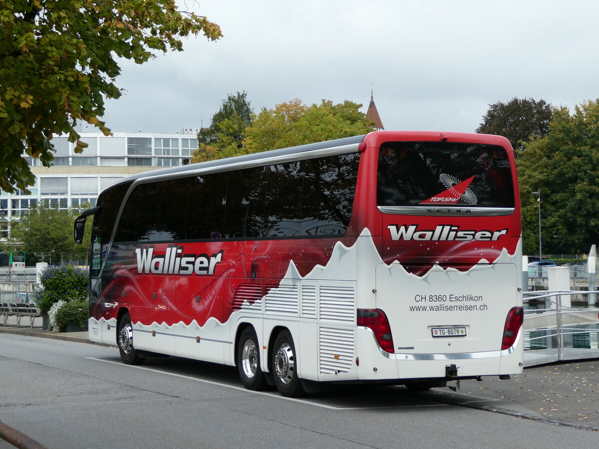 (240'360) - Walliser, Eschlikon - Nr. 14/TG 8079 - Setra am 30. September 2022 bei der Schiffl�ndte Thun