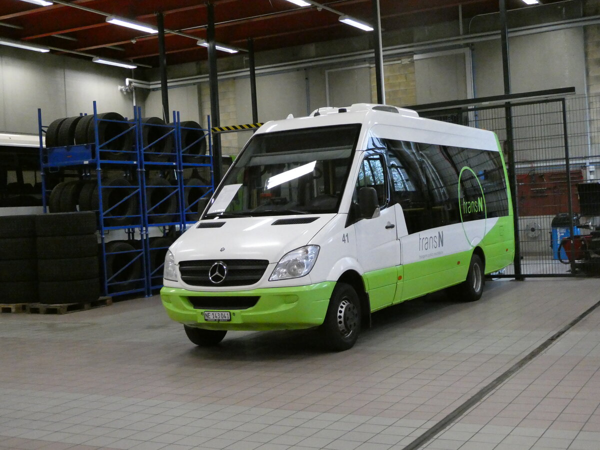 (240'371) - transN, La Chaux-de-Fonds - Nr. 41/NE 143'041 - Mercedes am 1. Oktober 2022 in La Chaux-de-Fonds, D�p�t