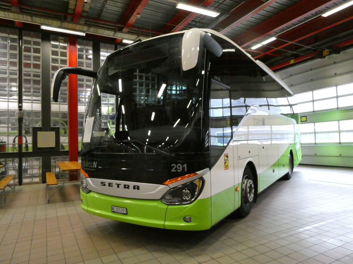 (240'397) - transN, La Chaux-de-Fonds - Nr. 291/NE 223'291 - Setra am 1. Oktober 2022 in La Chaux-de-Fonds, D�p�t