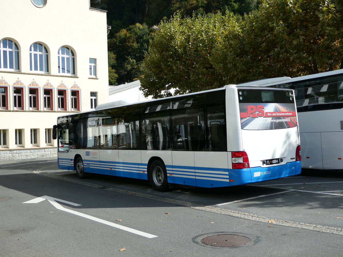 (240'951) - BOS PS Anstalt, Vaduz - Nr. 601/FL 40'246 - MAN (ex Dr. Richard, A-Wien Nr. 1181) am 11. Oktober 2022 in Vaduz, St�dtle