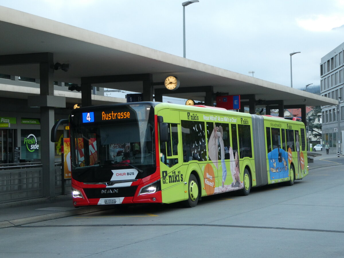 (241'057) - Chur Bus, Chur - Nr. 54/GR 155'854 - MAN am 12. Oktober 2022 beim Bahnhof Chur