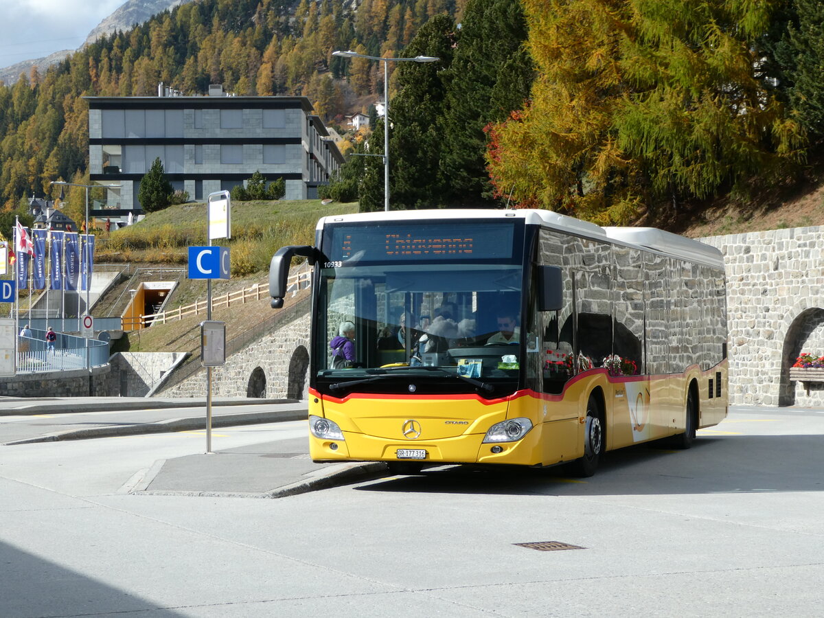 (241'087) - PostAuto Graub�nden - GR 177'316 - Mercedes am 12. Oktober 2022 beim Bahnhof St. Moritz