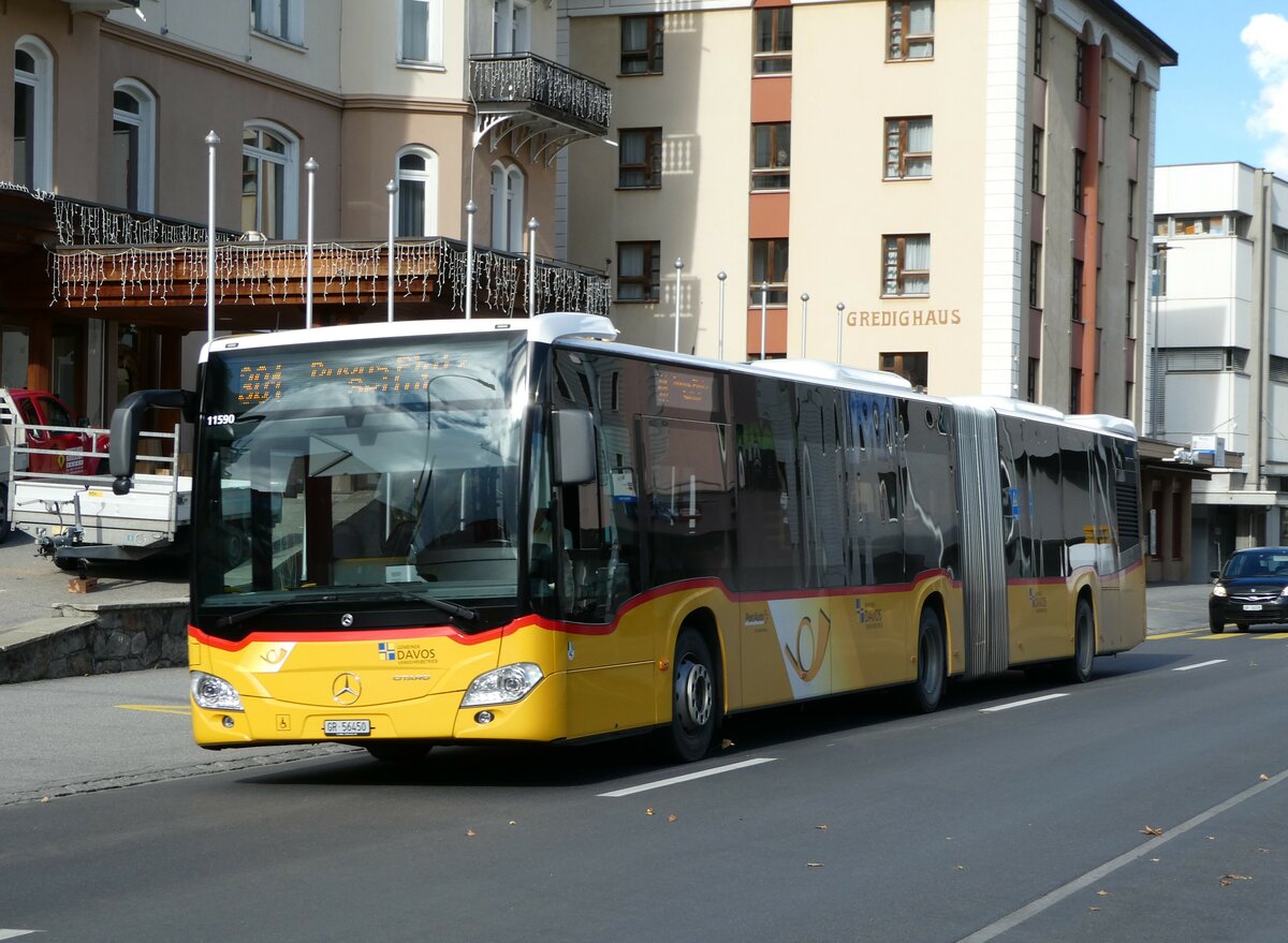 (241'134) - PostAuto Graub�nden - GR 56'450 - Mercedes am 12. Oktober 2022 beim Bahnhof Davos Dorf
