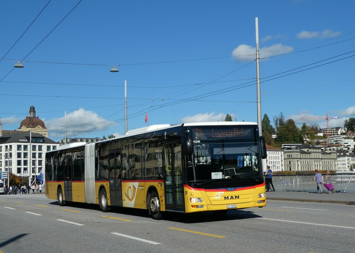 (241'760) - Bucheli, Kriens - Nr. 26/LU 15'559 - MAN am 22. Oktober 2022 in Luzern, Bahnhofbr�cke