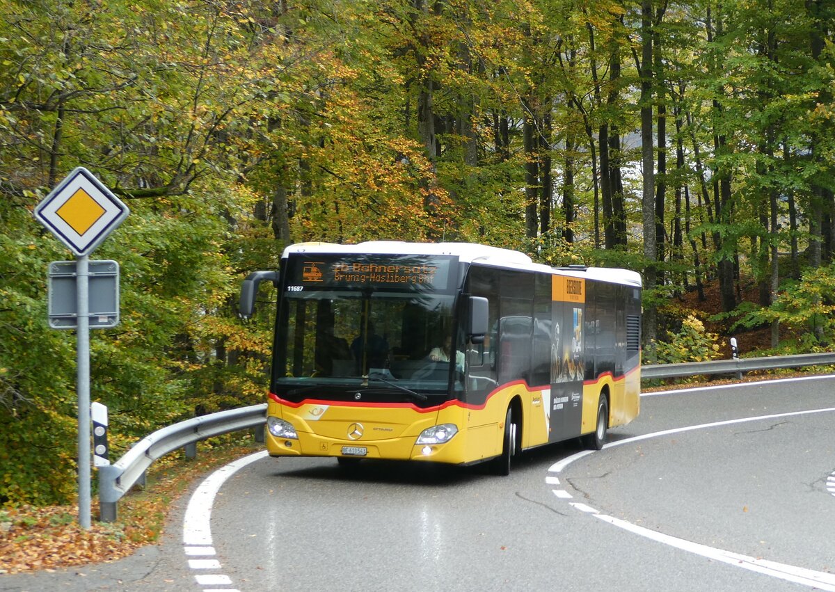 (241'831) - PostAuto Bern - BE 610'543 - Mercedes am 24. Oktober 2022 in Br�nigen, Gnoll