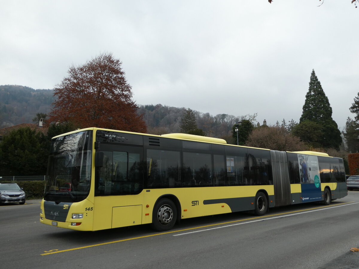 (243'484) - STI Thun - Nr. 145/BE 801'145 - MAN am 7. Dezember 2022 bei der Schiffl�ndte Thun