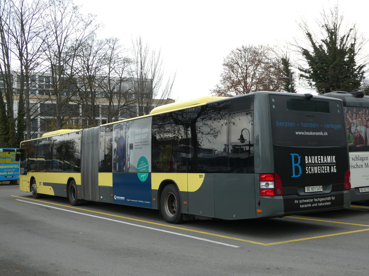 (243'485) - STI Thun - Nr. 145/BE 801'145 - MAN am 7. Dezember 2022 bei der Schiffl�ndte Thun
