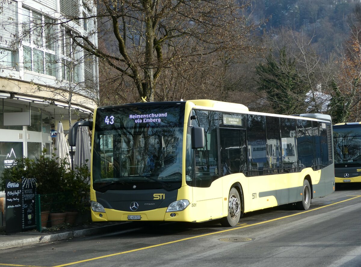 (244'032) - STI Thun - Nr. 501/BE 408'501 - Mercedes am 19. Dezember 2022 bei der Schiffl�ndte Thun