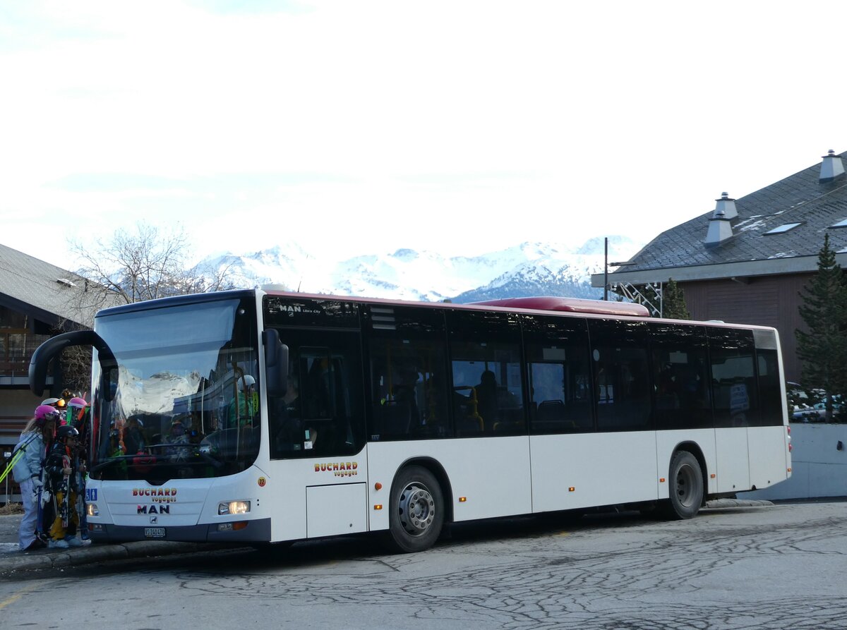 (244'266) - Buchard, Leytron - Nr. 72/VS 240'470 - MAN (ex PostAuto Wallis Nr. 68; ex Lathion, Sion Nr. 68) am 28. Dezember 2022 in Anz�re, T�l�cabine