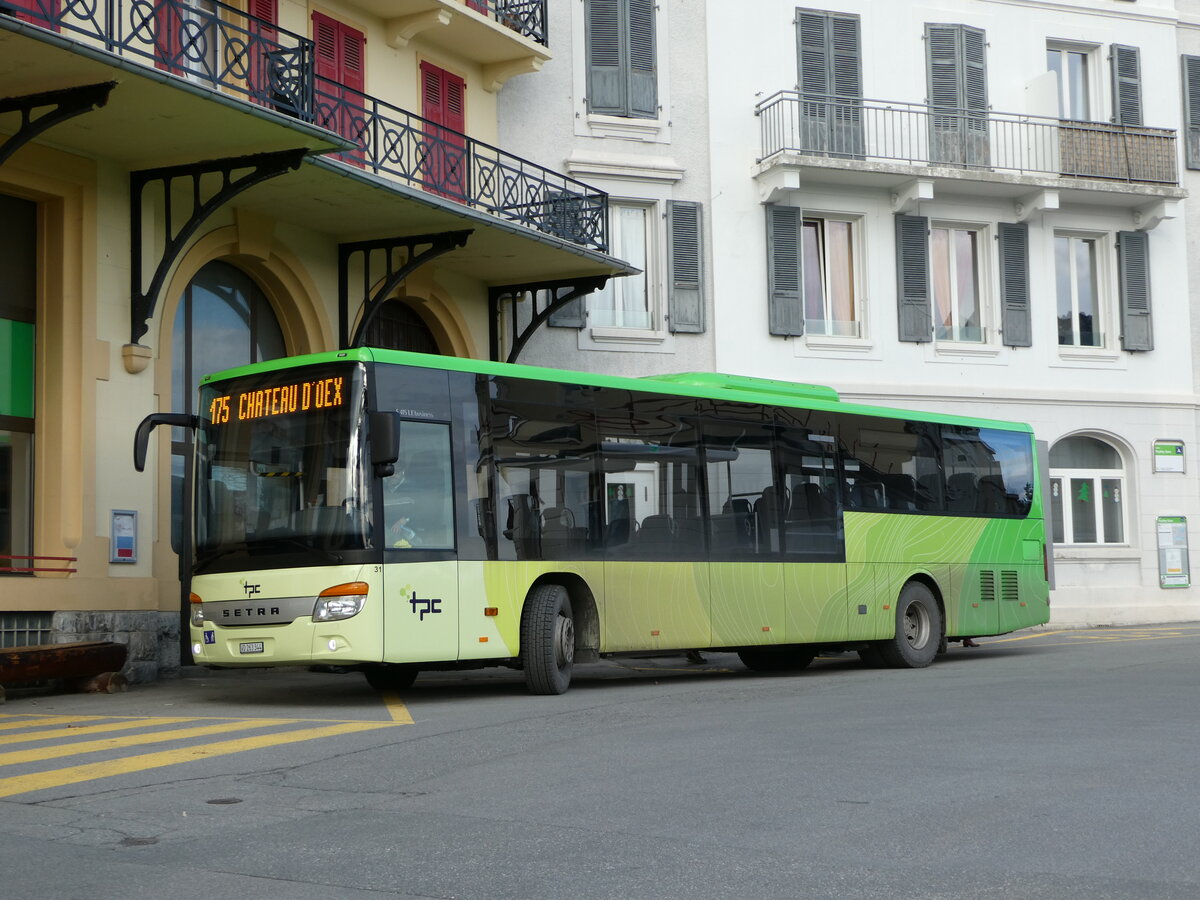 (244'388) - TPC Aigle - Nr. 31/VD 263'344 - Setra (ex Vol�nbusz, H-Budapest) am 2. Januar 2023 beim Bahnhof Leysin-Feydey