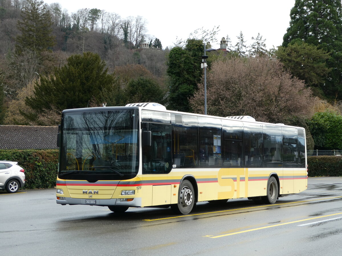 (244'447) - STI Thun - Nr. 129/BE 800'129 - MAN am 5. Januar 2023 bei der Schiffl�ndte Thun