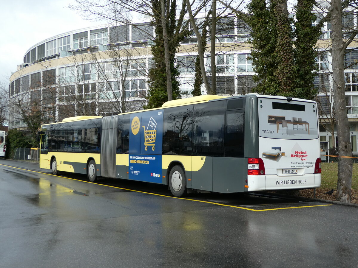 (244'450) - STI Thun - Nr. 141/BE 801'141 - MAN am 5. Januar 2023 bei der Schiffl�ndte Thun
