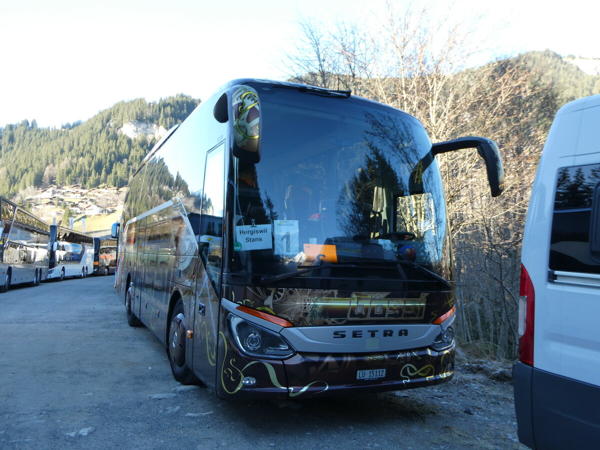 (244'707) - G�ssi, Horw - LU 15'112 - Setra am 7. Januar 2023 in Adelboden, ASB