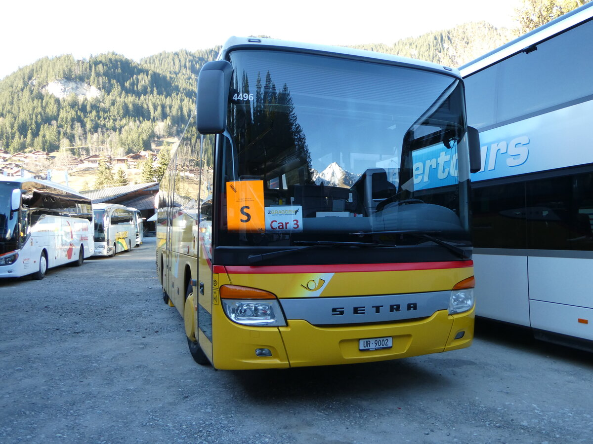 (244'723) - TSB Seelisberg - UR 9002/PID 4496 - Setra (ex STANI, Oberrickenbach; ex Christen, Oberrickenbach; ex Thepra, Stans Nr. 28) am 7. Januar 2023 in Adelboden, ASB 