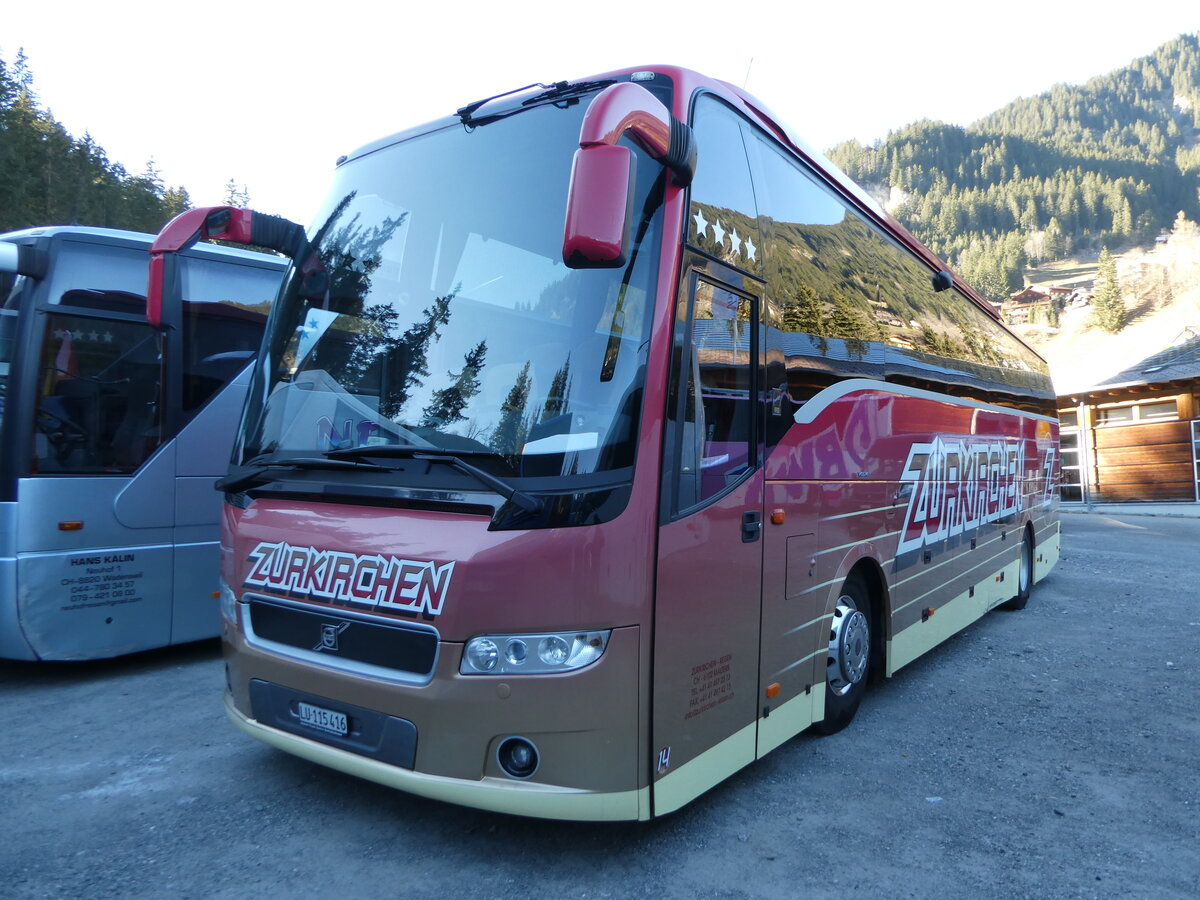 (244'777) - Zurkirchen, Malters - Nr. 14/LU 115'416 - Volvo (ex Nr. 12) am 7. Januar 2023 in Adelboden, ASB