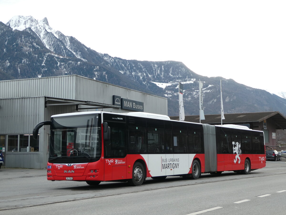 (245'053) - TMR Martigny - Nr. 151/VS 7145 - MAN am 14. Januar 2023 in Leytron, Garage Buchard