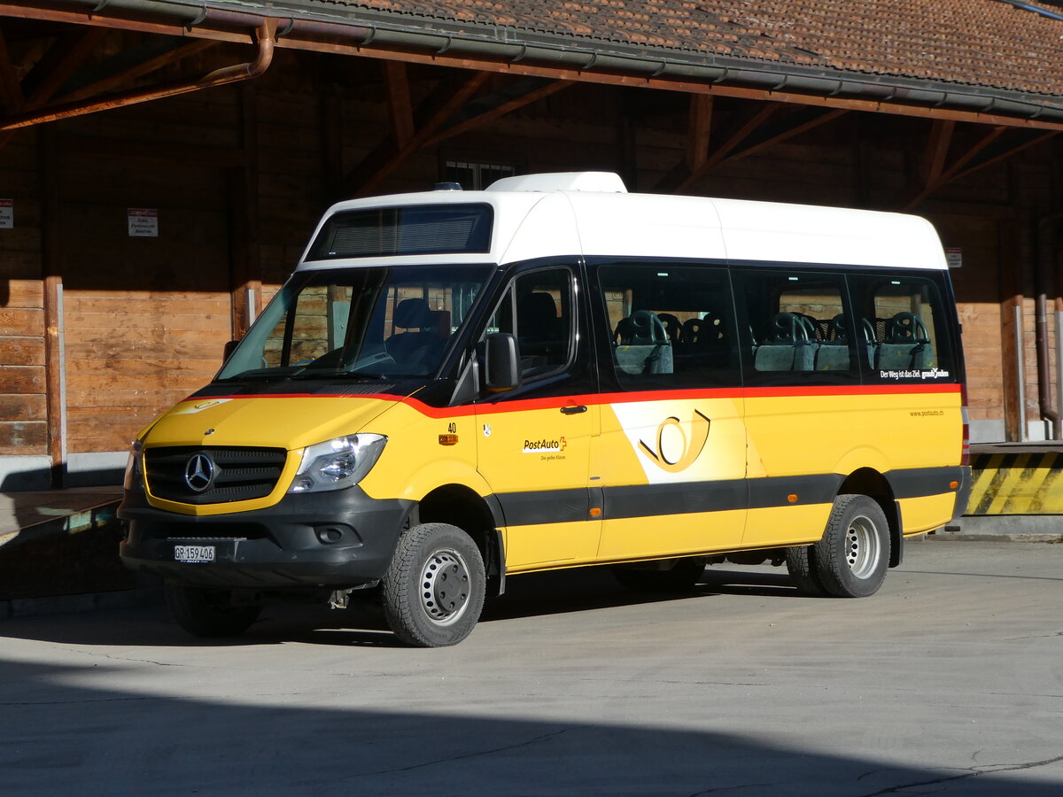 (245'145) - PostAuto Graub�nden - Nr. 40/GR 159'406/PID 10'223 - Mercedes/Hess (ex Nr. 36; ex Nr. 6; ex Nr. 2) am 18- Januar 2023 beim Bahnhof Ilanz