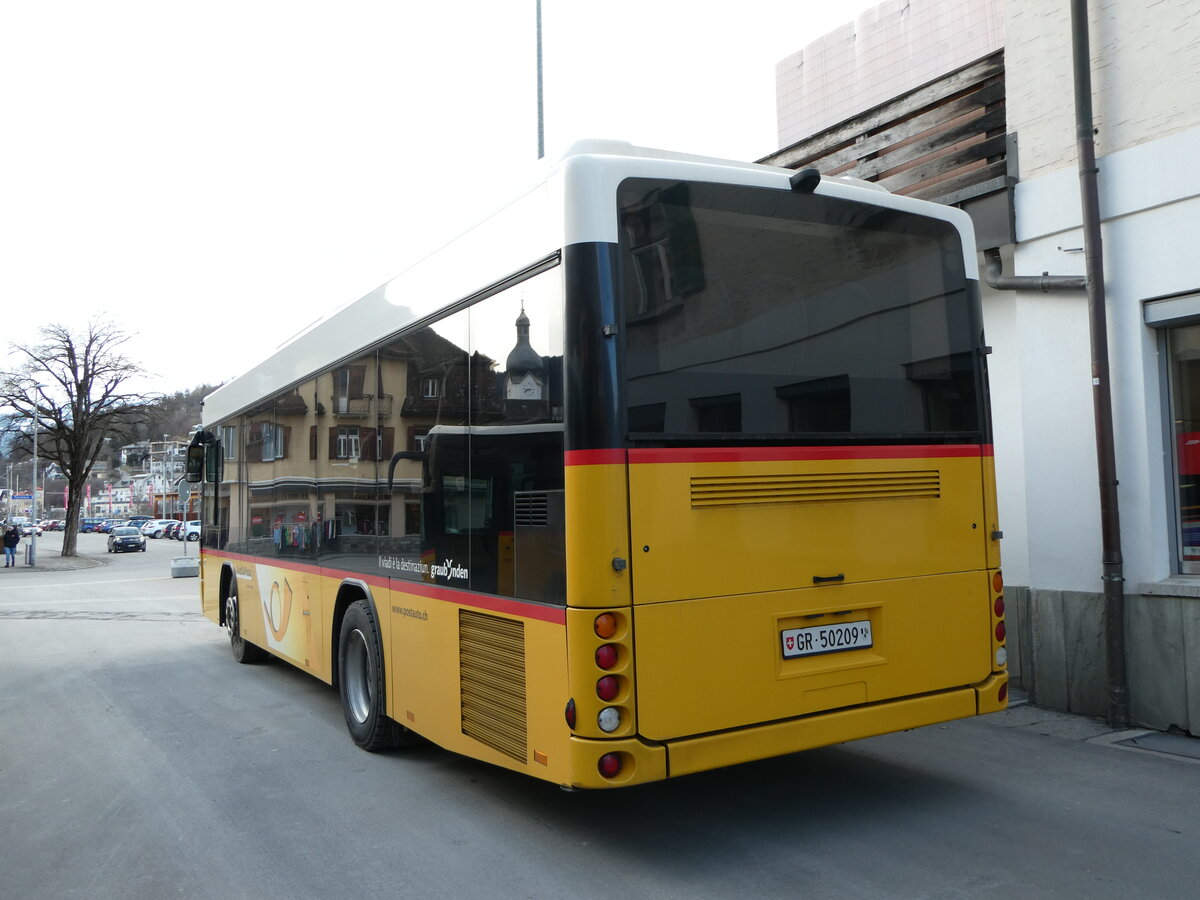 (245'165) - PostAuto Graub�nden - Nr. 9/GR 50'209/PID 5525 - Scania/Hess (ex Fontana, Ilanz Nr. 9) am 18. Januar 2023 beim Bahnhof Ilanz