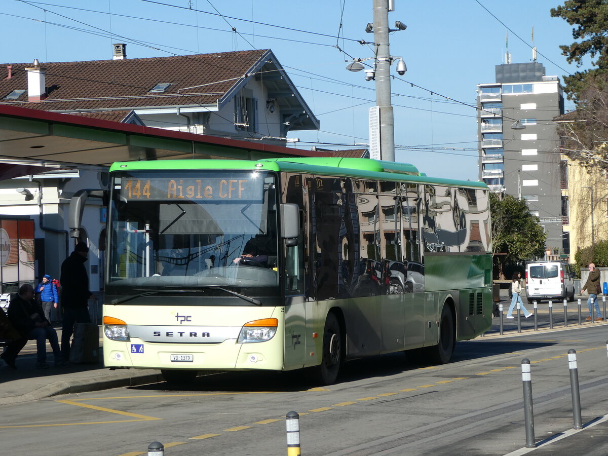 (245'589) - TPC Aigle - Nr. 25/VD 1379 - Setra (ex Vol�nbusz, H-Budapest) am 31. Januar 2023 beim Bahnhof Aigle