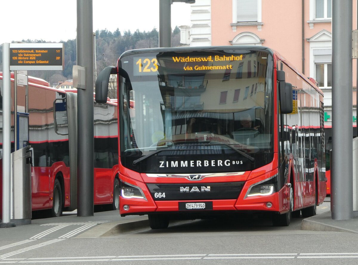 (245'747) - AHW Horgen - Nr. 664/ZH 479'940 - MAN am 3. Februar 2023 beim Bahnhof W�denswil