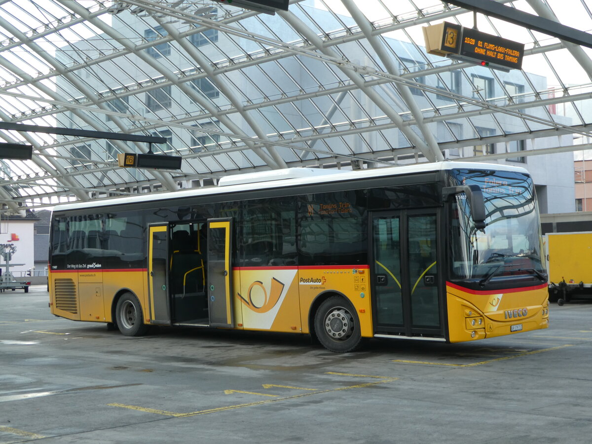 (245'880) - PostAuto Graub�nden - GR 179'717/PID 11'407 - Iveco am 6. Februar 2023 in Chur, Postautostation