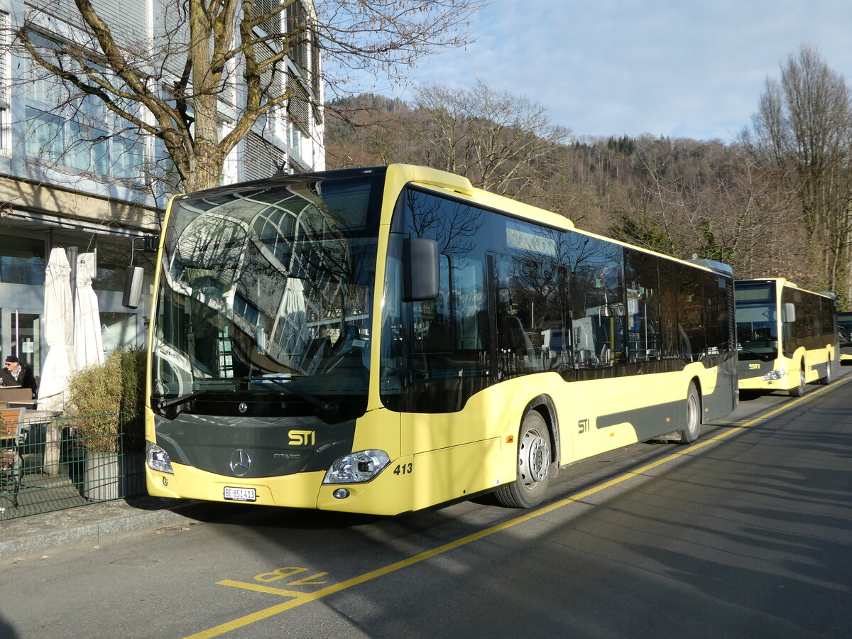 (246'050) - STI Thun - Nr. 413/BE 851'413 - Mercedes am 11. Februar 2023 bei der Schiffl�ndte Thun 