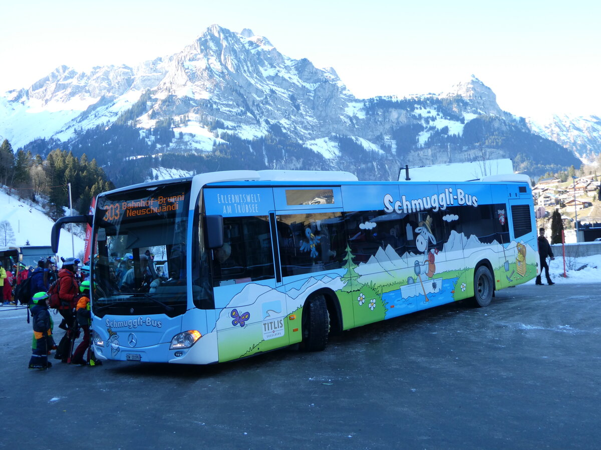 (246'120) - EAB Engelberg - Nr. 1/OW 10'195 - Mercedes (ex AAGs Schwyz Nr. 14) am 14. Februar 2023 in Engelberg, Talstation Titlis