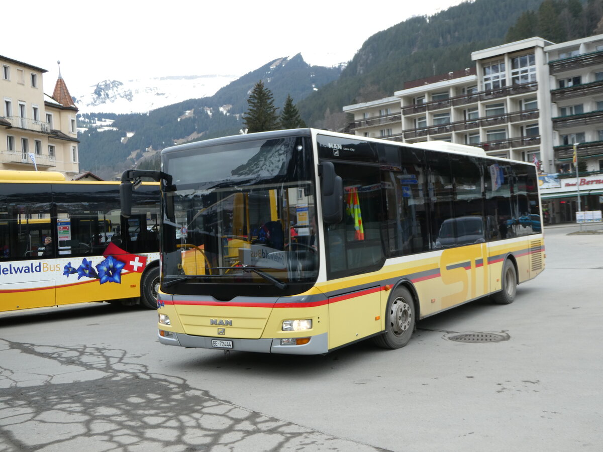 (246'220) - Grindelwaldbus, Grindelwald - Nr. 17/BE 72'444 - MAN/G�ppel (ex STI Thun Nr. 133) am 17. Februar 2023 beim Bahnhof Grindelwald